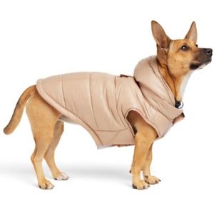 YOULY The Trailblazer Shiny Puffer Pet Metallic Jacket Dog Coat Hood M or L